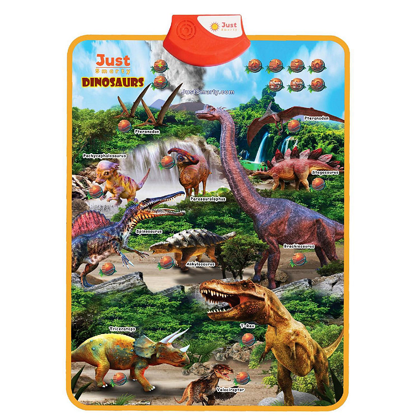Interactive Dinosaur Learning Poster w/Educational Games and Music Includes 4 Dino Figurines 3-5yr Image