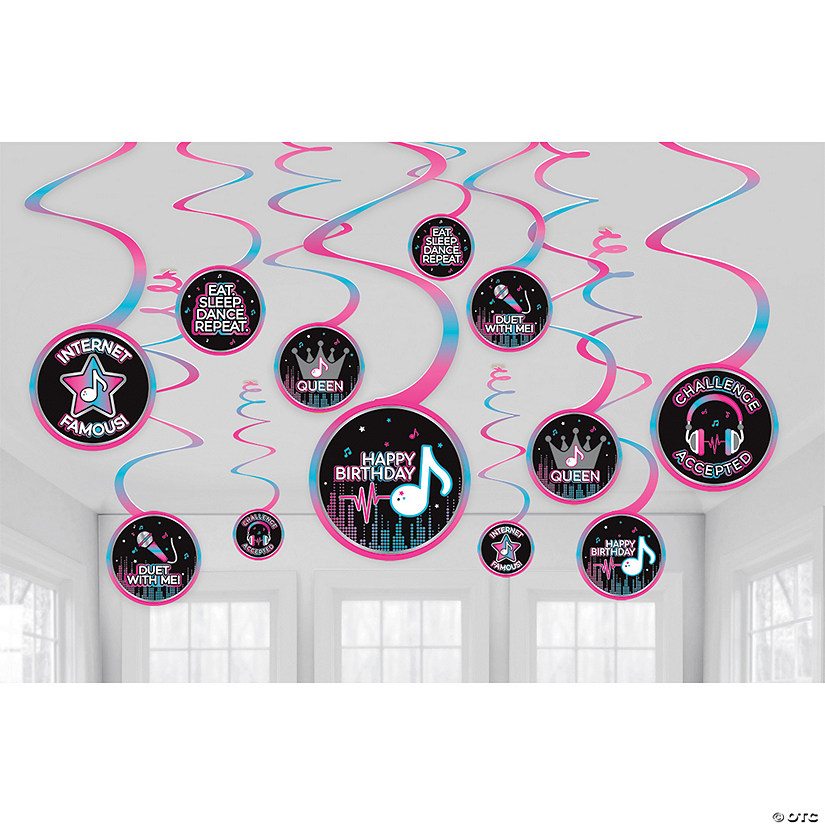 Internet Famous Hanging Swirl Decorations - 12 Pc. Image