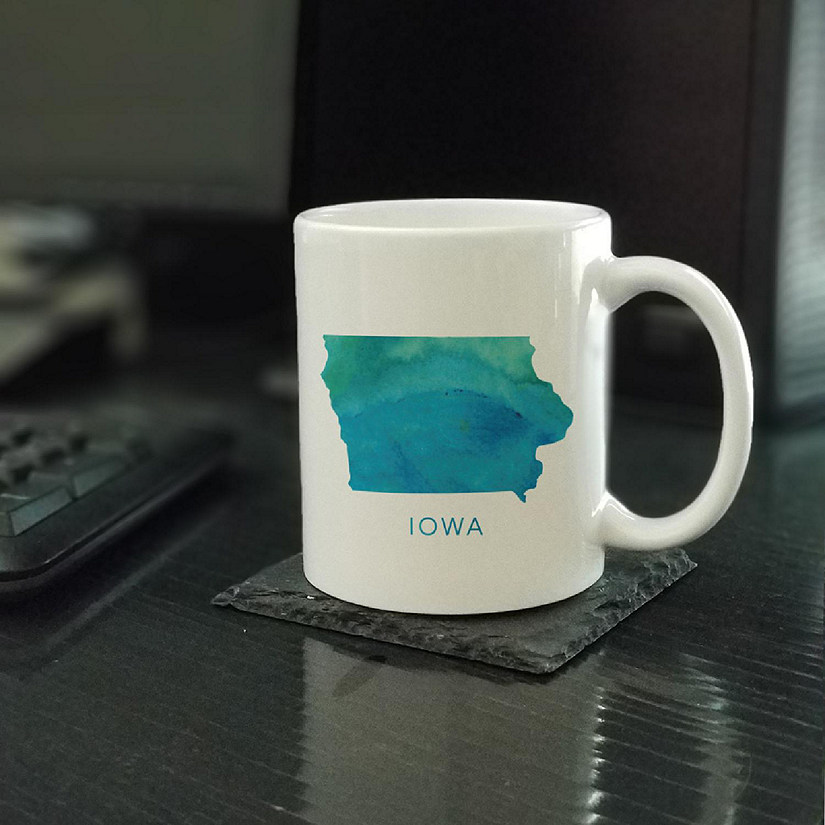 Iowa Aqua Blue Water Ceramic Mug Image
