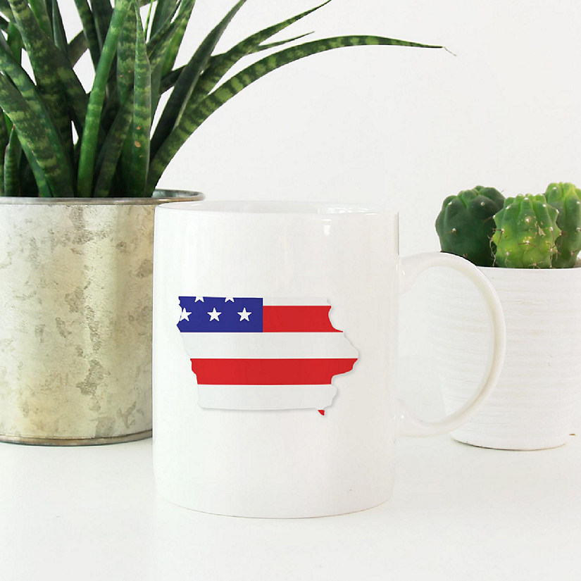 Iowa US Flag Ceramic Mug Image