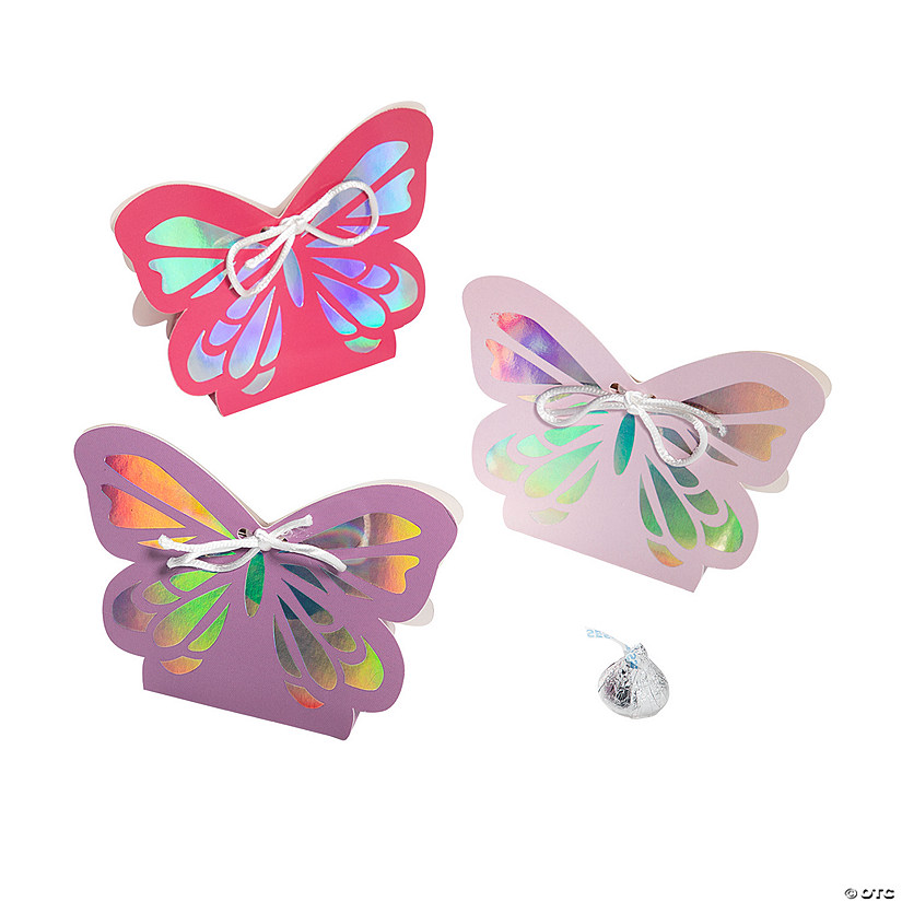 Iridescent Butterfly Favor Boxes &#8211; 12 Pc. Image