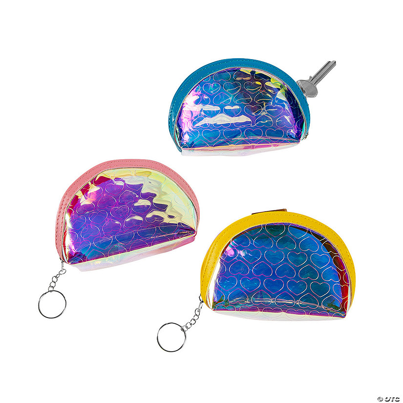 Iridescent Coin Purse Keychains - 12 Pc. Image