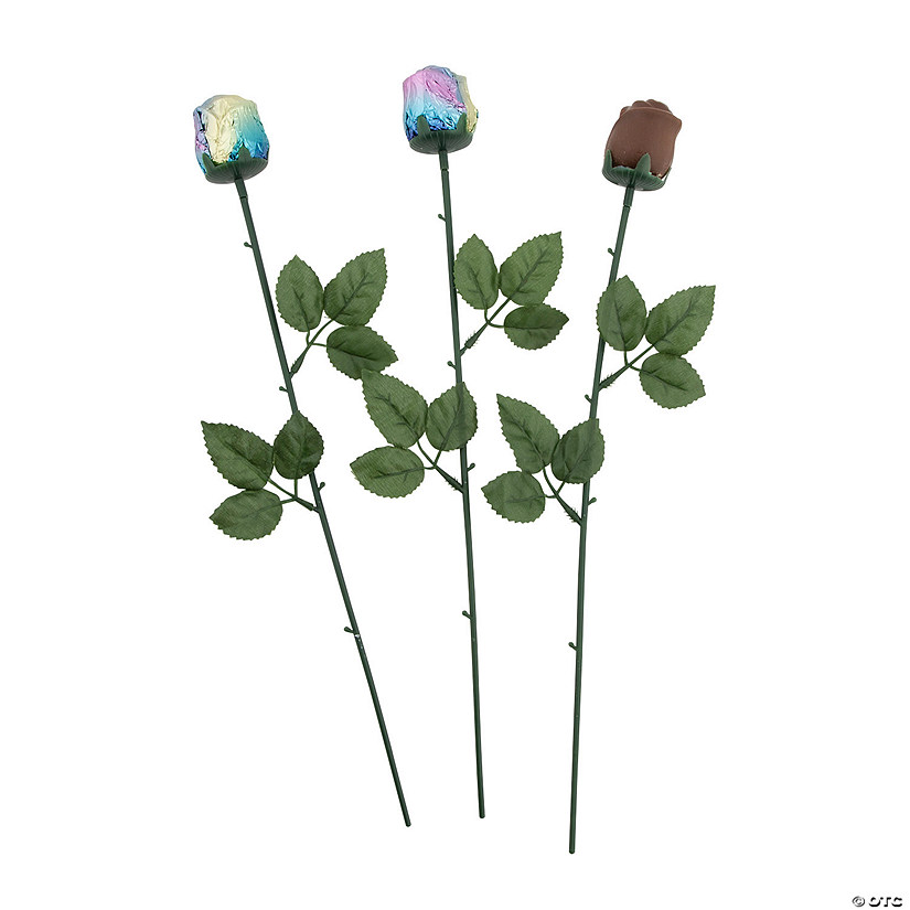 Iridescent Foil-Wrapped Chocolate Roses - 12 Pc. Image