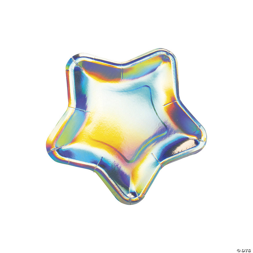 Iridescent Out of This World Star-Shaped Paper Dessert Plates - 8 Ct. Image