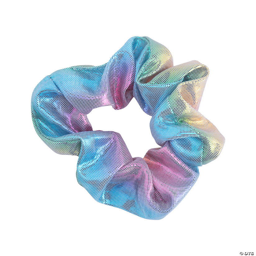 Iridescent Rainbow Scrunchies - 12 Pc. Image