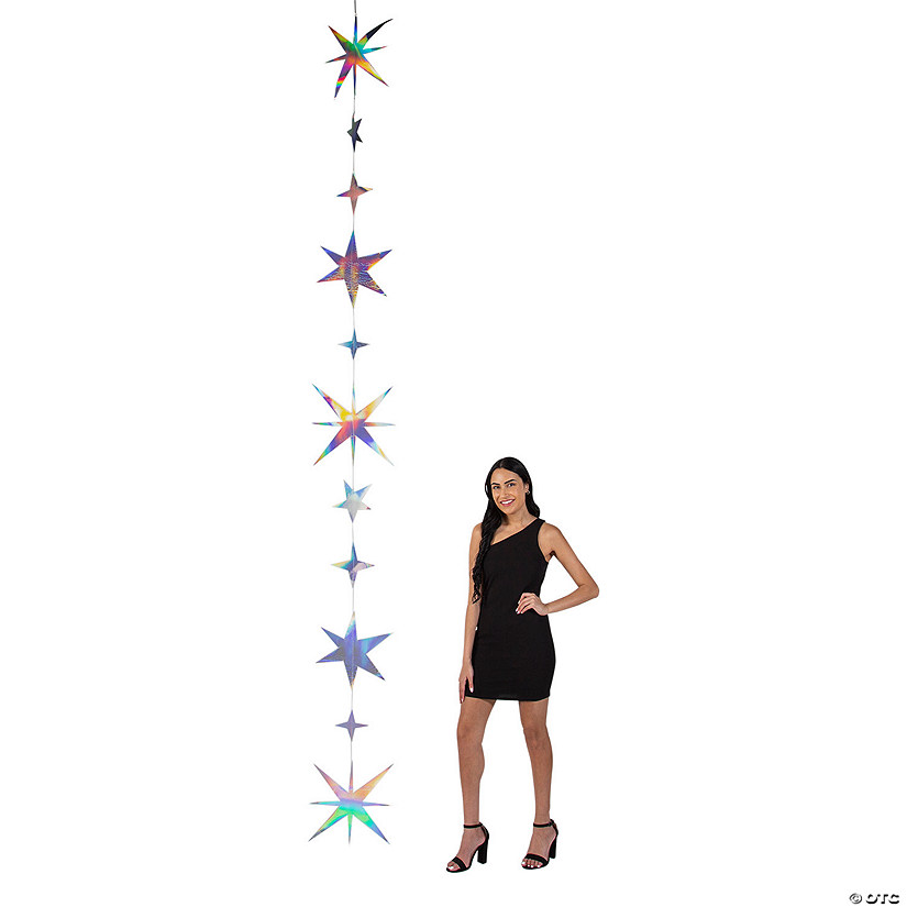 Iridescent Star Hanging Decorations - 2 Pc. Image