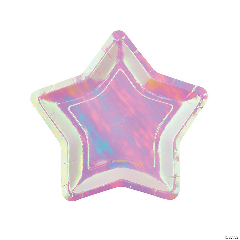 Iridescent Star-Shaped Paper Dessert Plates - 8 Ct. Image