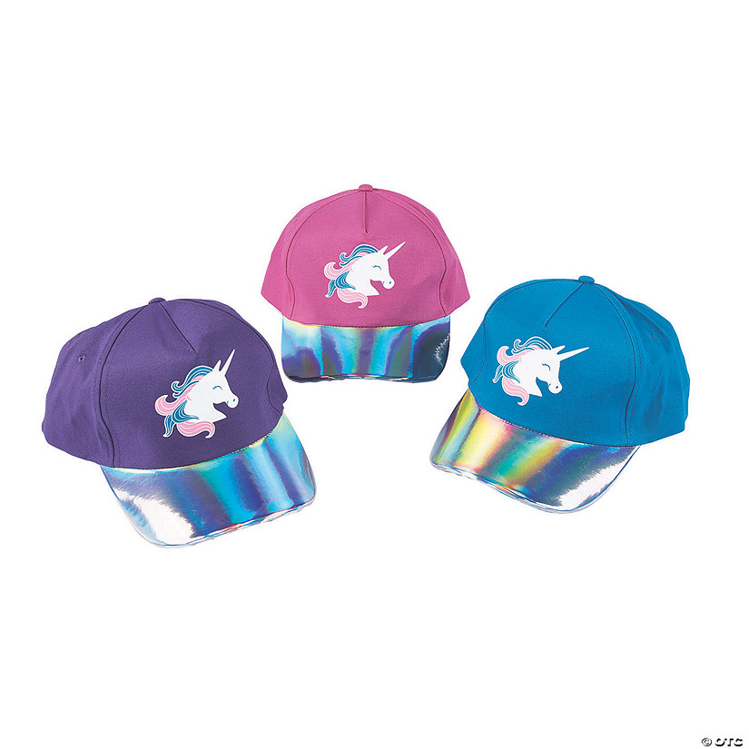 Iridescent Unicorn Baseball Caps - 12 Pc. Image