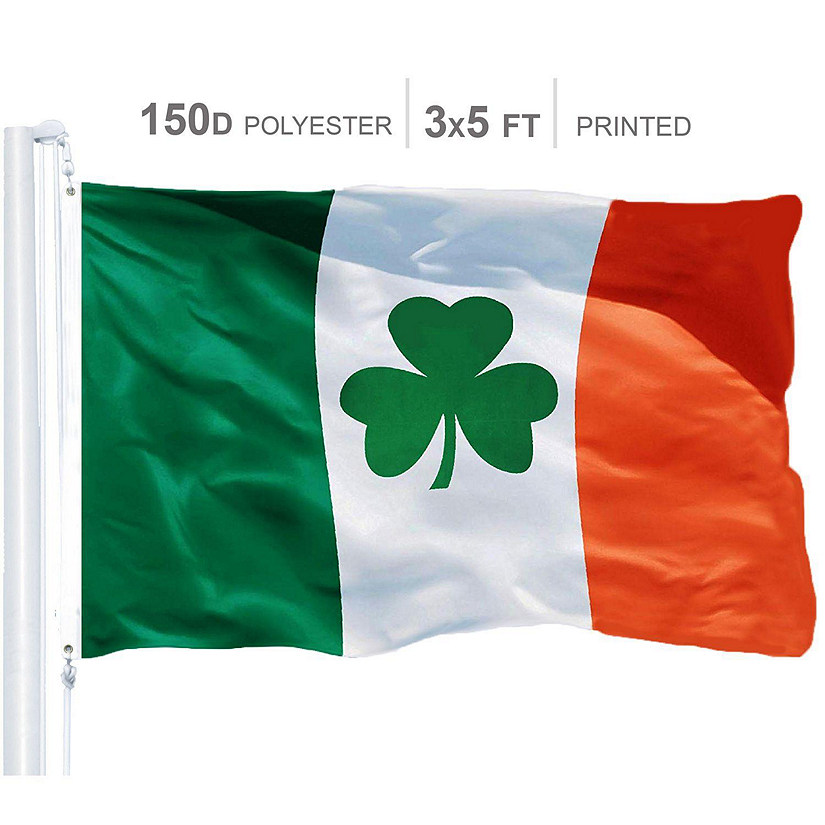 Irish Shamrock Flag 150D Printed Polyester 3x5 Ft Image