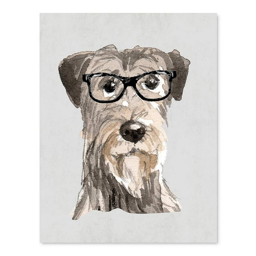 Irish Wolfhound Black Glasses 8.5x11in Image