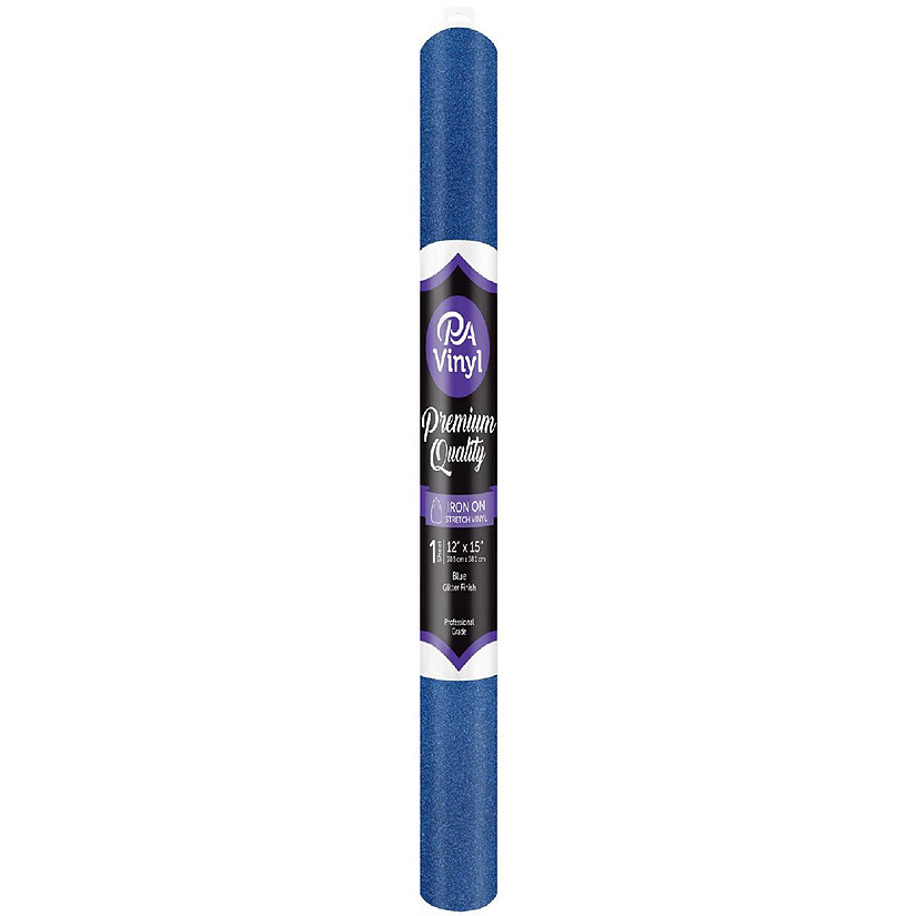 Iron On Vinyl 12x15 Roll Stretch Glitter Blue Image