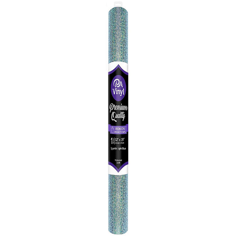 Iron On Vinyl 12x19 Roll Sparkle Light Blue Image