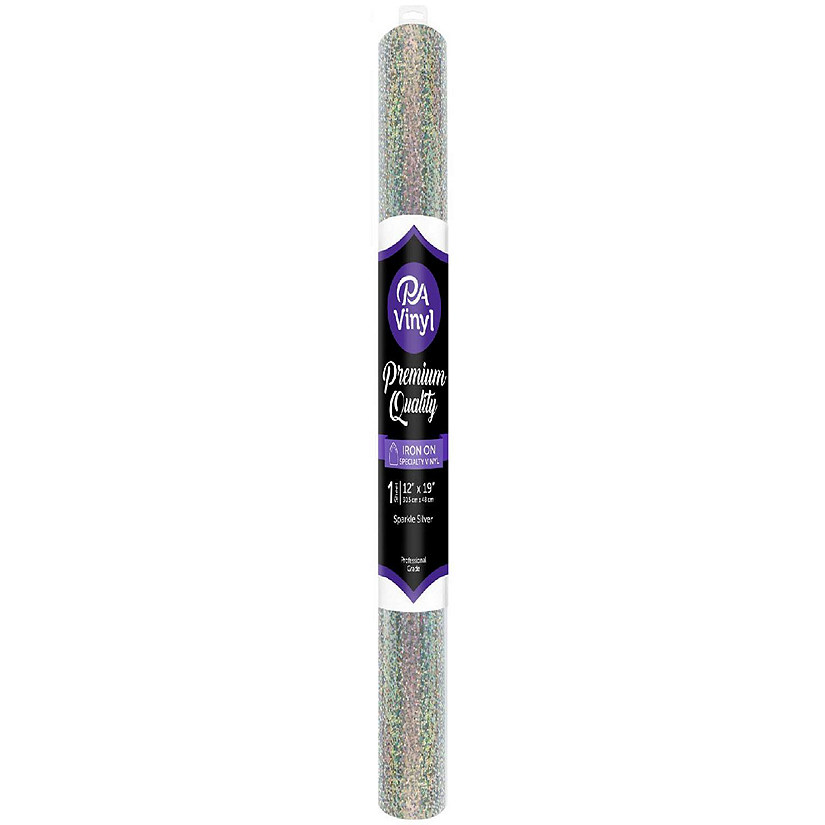Iron On Vinyl 12x19 Roll Sparkle Silver Image