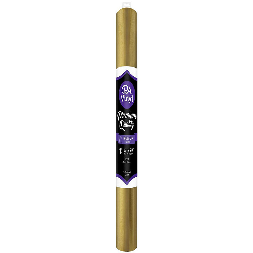 Iron On Vinyl 12x20 Roll Matte Gold Image