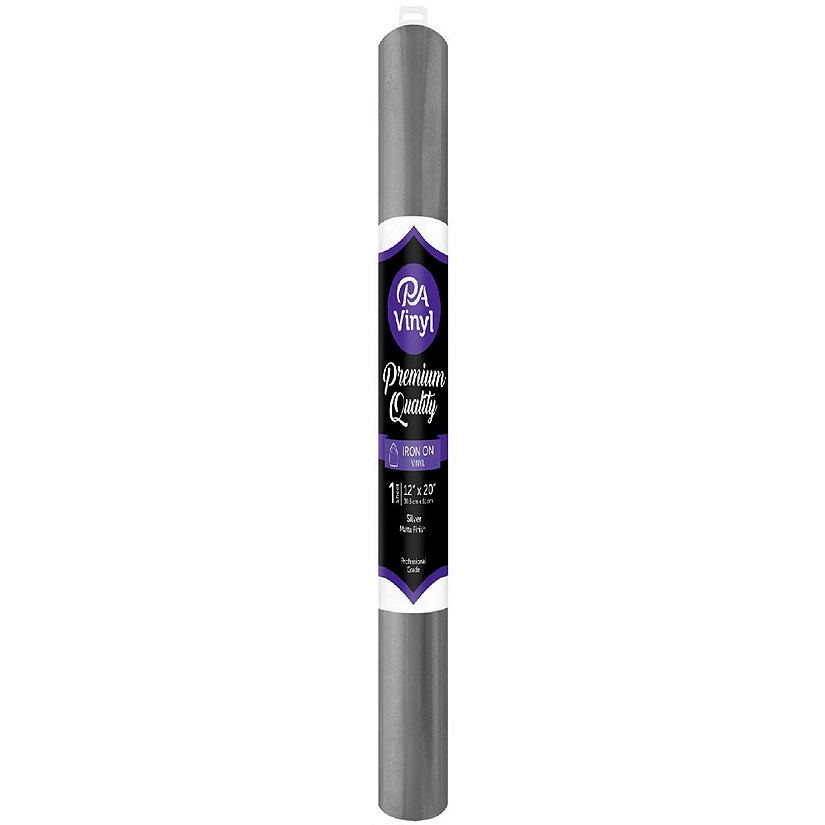Iron On Vinyl 12x20 Roll Matte Silver Image