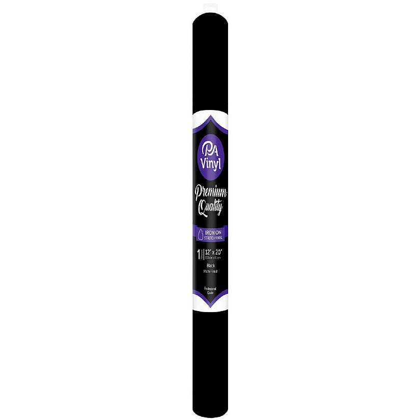 Iron On Vinyl 12x20 Roll Stretch Black Image
