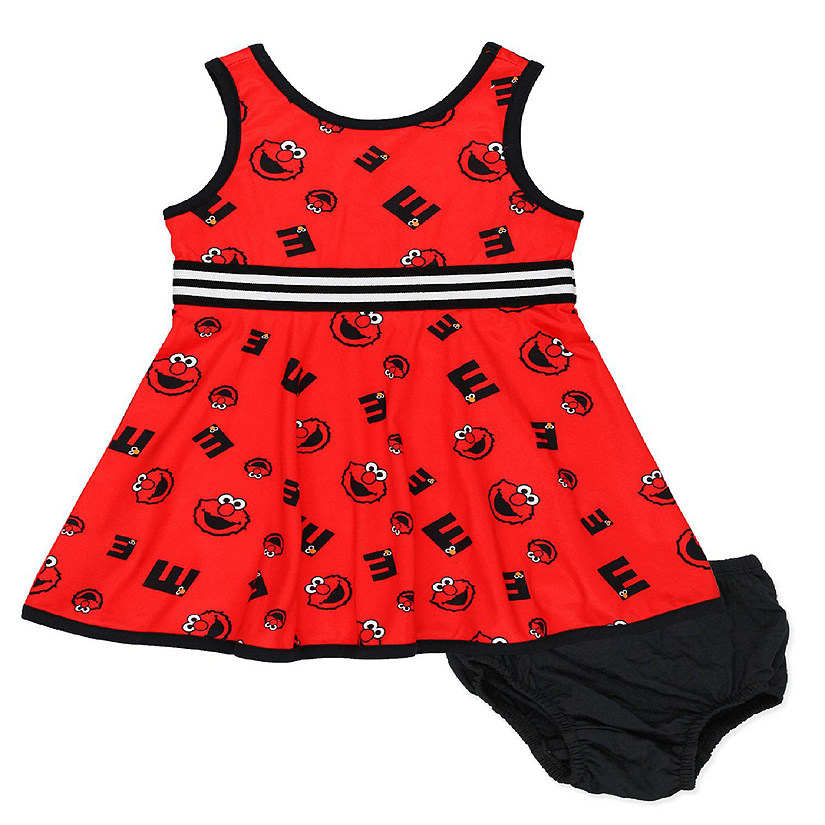 Isaac Mizrahi Loves Sesame Street Elmo Baby Toddler Fit and Flare Soft Dress (12 Months, Baby Red) Image
