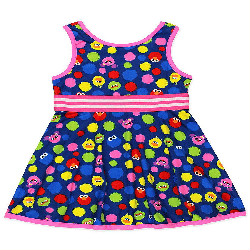 Isaac Mizrahi Loves Sesame Street Elmo Baby Toddler Fit and Flare Soft Dress (18 Months, Baby Multicolor) Image