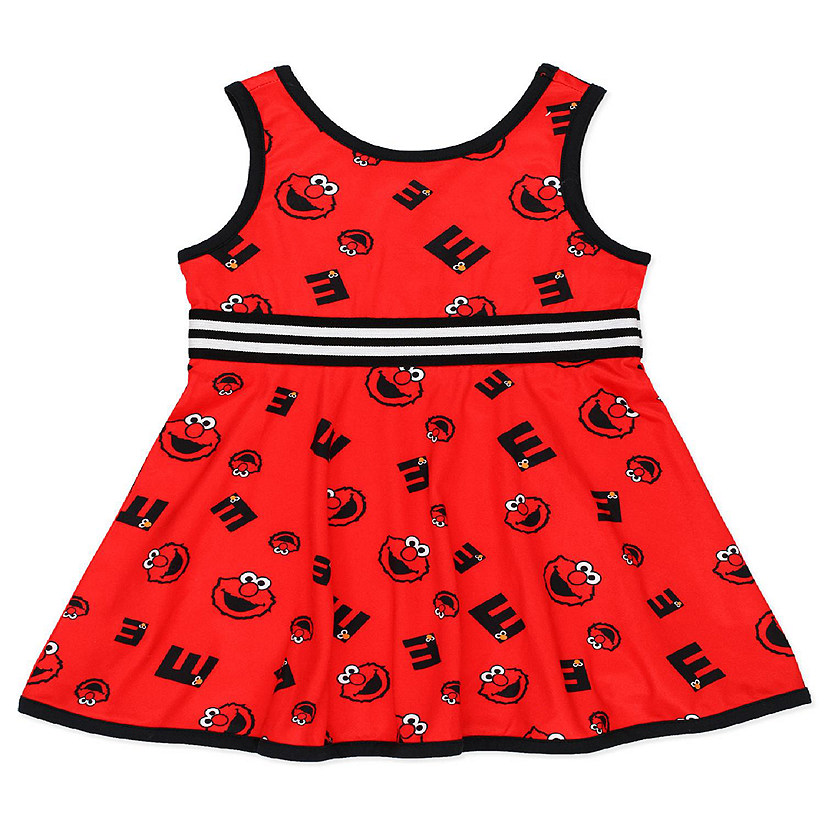 Isaac Mizrahi Loves Sesame Street Elmo Baby Toddler Fit and Flare Soft Dress (2T, Toddler Red) Image