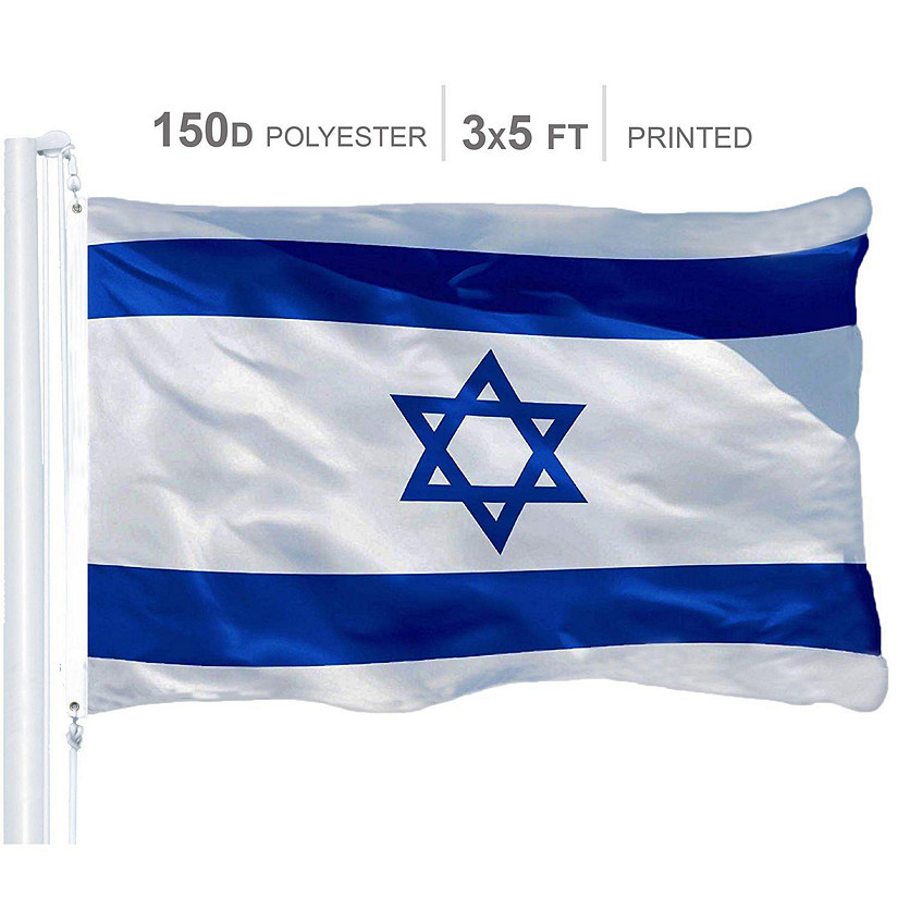 Israel Israeli Flag 150D Printed Polyester 3x5 Ft Image