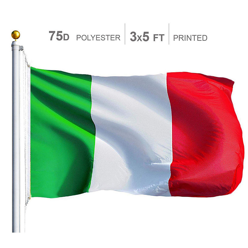 Italy Italian Flag 75D Printed Polyester 3x5 Ft Image