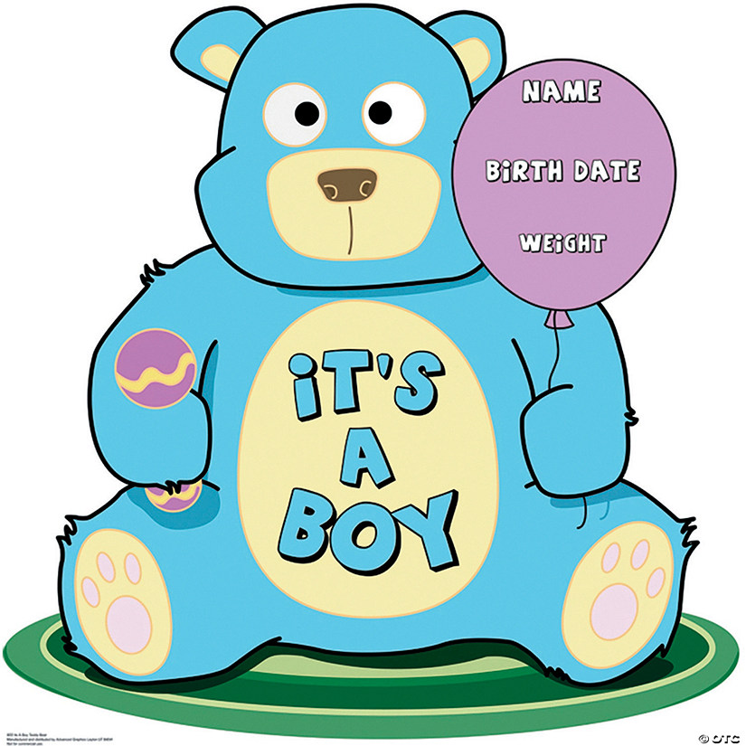 It's A Boy Teddy Bear Cardboard Stand-Up Image