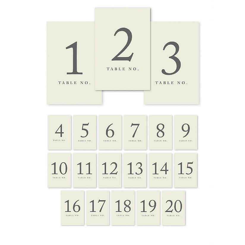 Ivory Perforated Table Numbers 1 20 4x6 Image