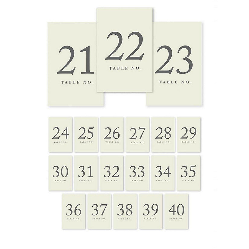 Ivory Perforated Table Numbers 21 40 Image