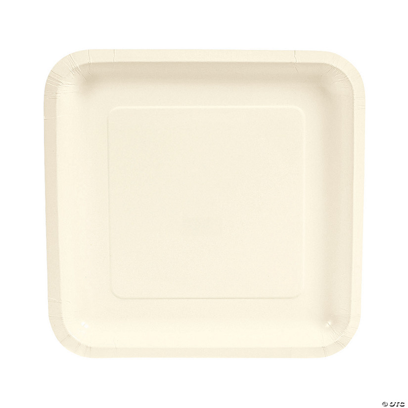 Ivory Square Paper Dinner Plates - 18 Ct. Image