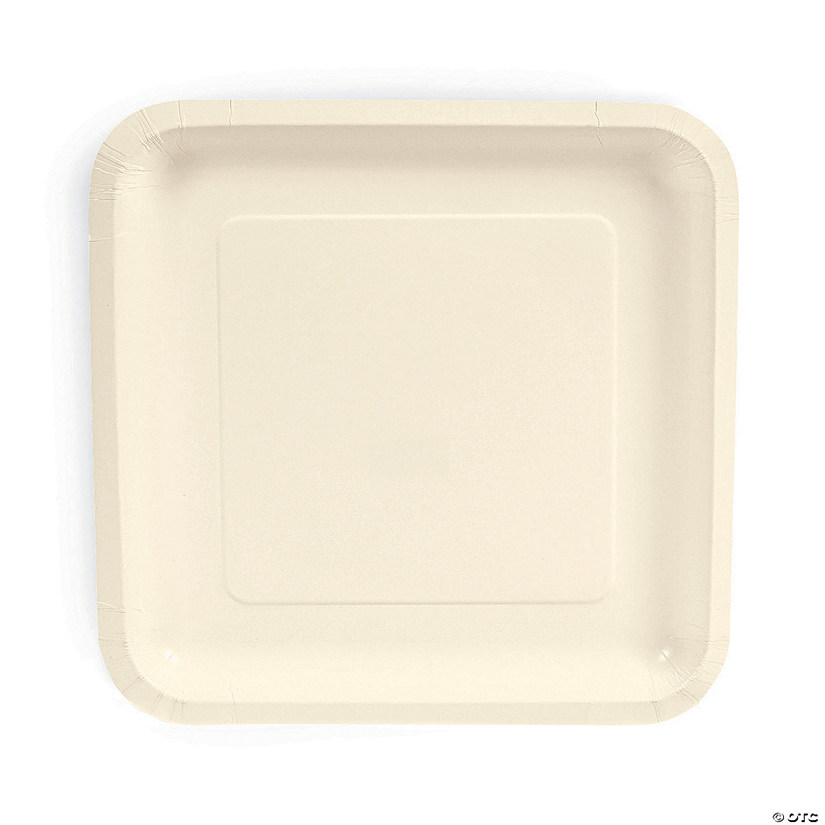 Ivory Square Paper Dinner Plates - 24 Ct. Image