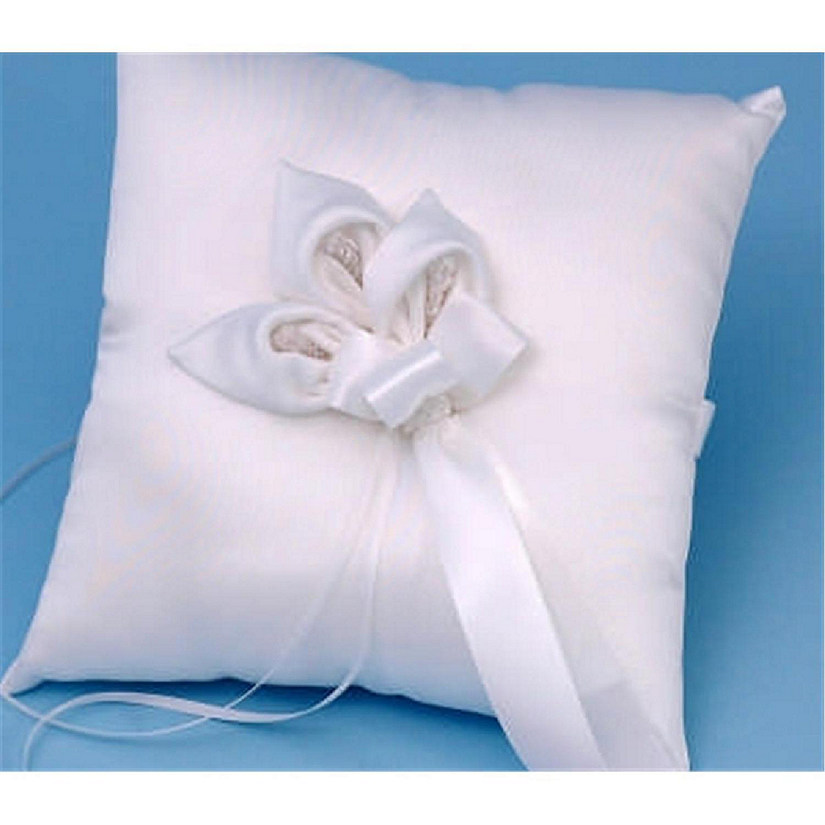 Ivy Lane Design A01075RP/WHT Calla Lily Ring Pillow - White Image