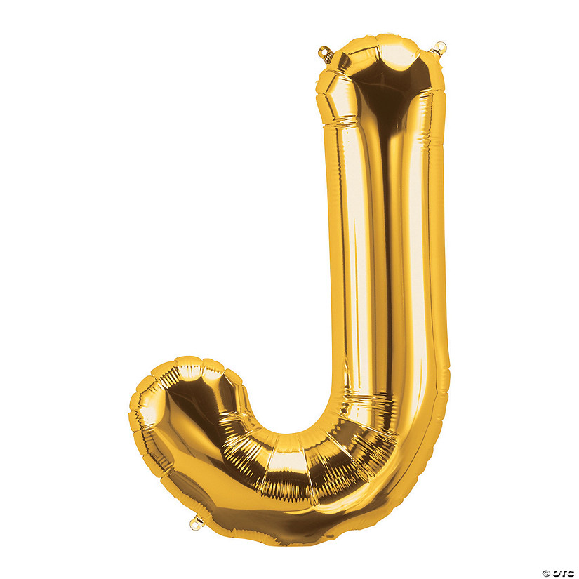J Gold Letter 34" Mylar Balloon Image