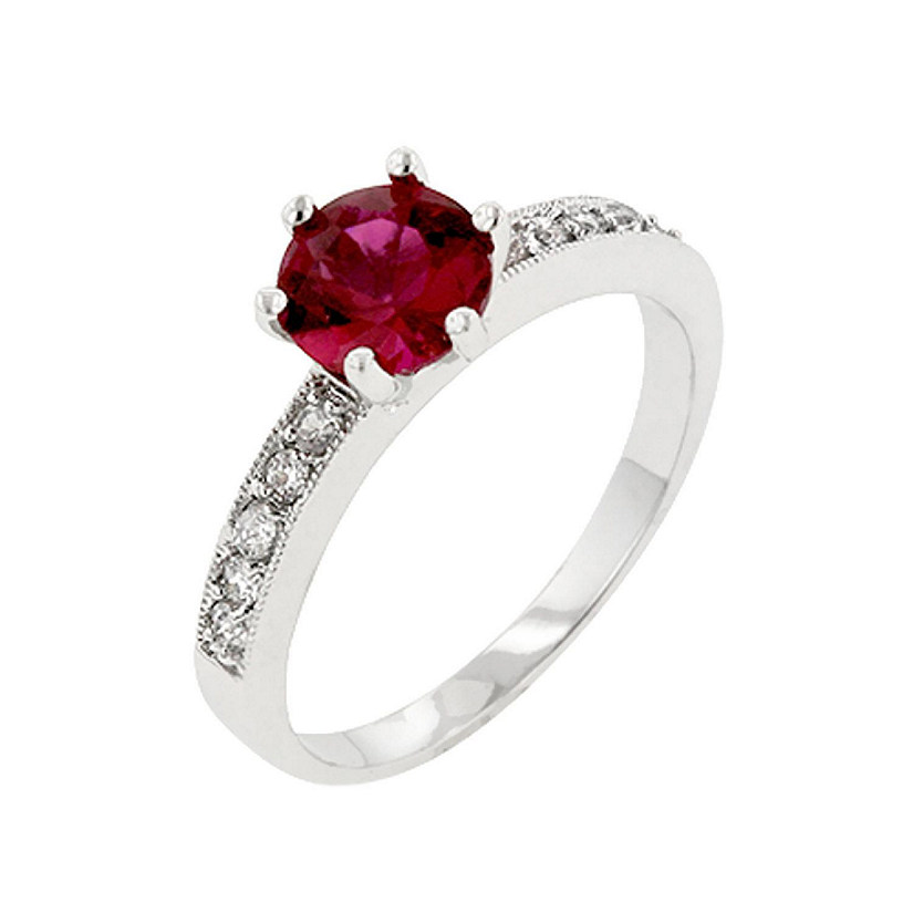 J Goodin Petite Garnet Red Engagement Ring Size 7 Image