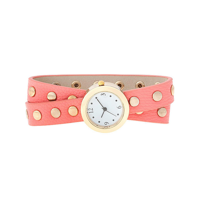 J Goodin Pink Round Studded Wrap Watch Image