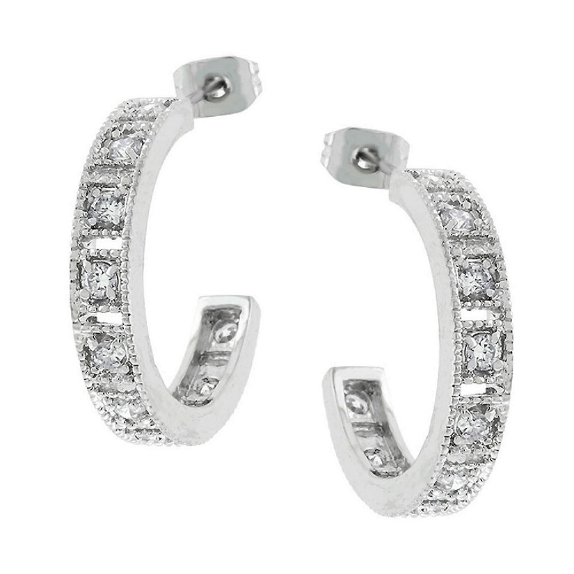 J Goodin Studded Cubic Zirconia Hooplet Earrings Image
