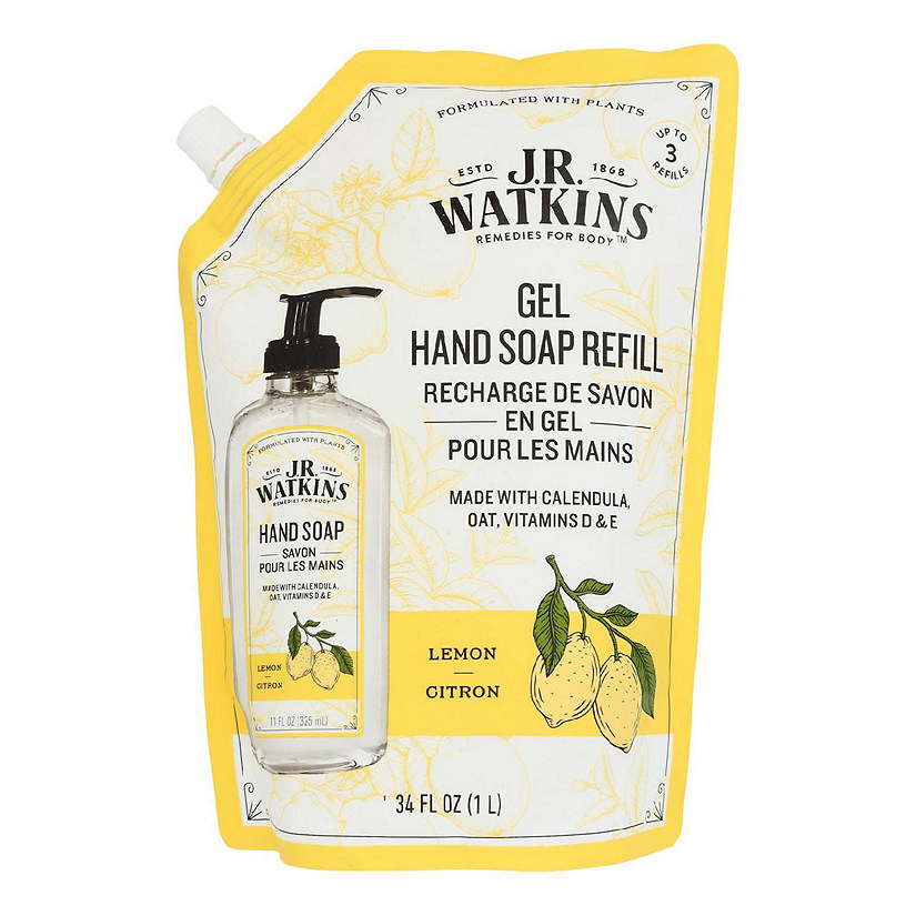 J.R. Watkins - Hand Soap Gel Refill Lemon - Case of 3-34 FZ Image