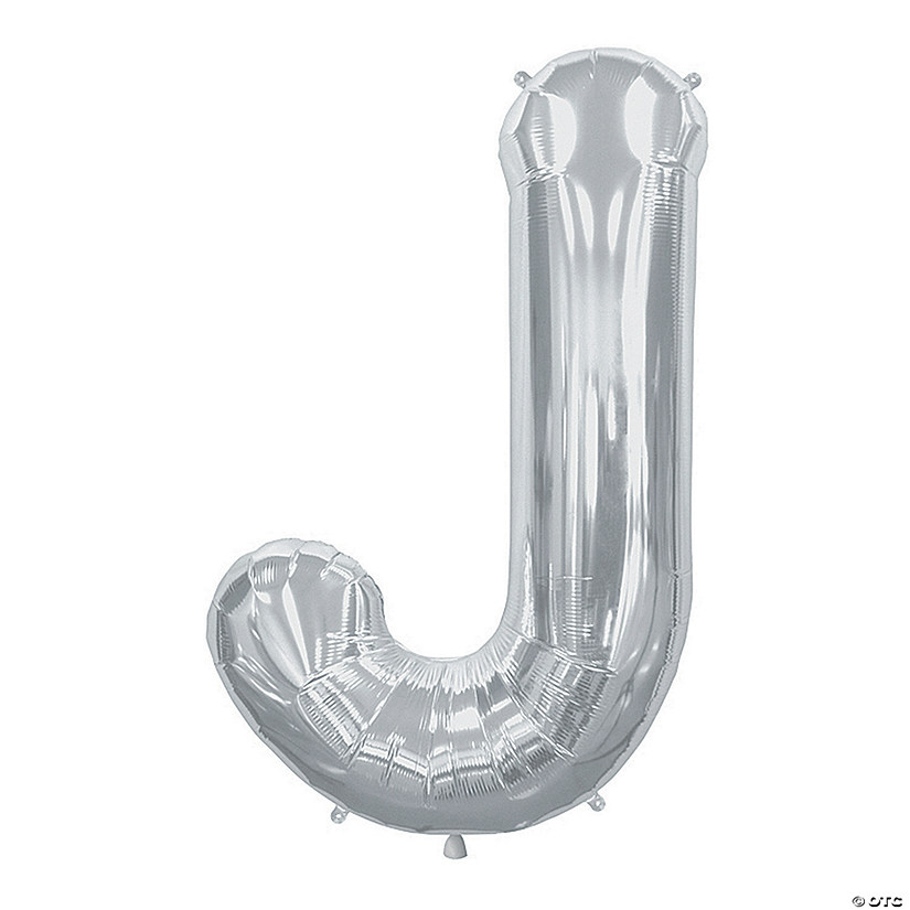 J Silver Letter Mylar Balloon Oriental Trading