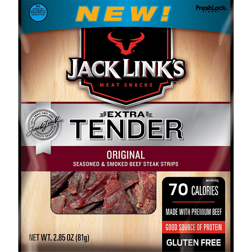 Jack Links  2.85 oz Jacks Links Extra Tender Orginal Beef Jerky Peggable Bag - pack of 8 Image