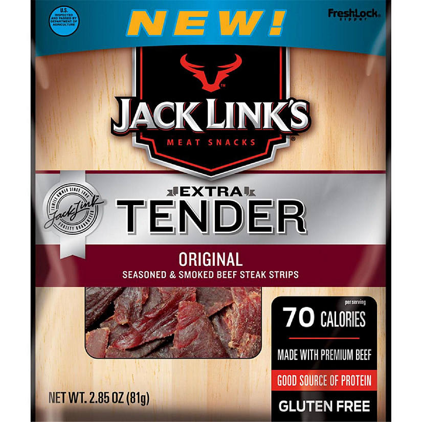 Jack Links 9475583 2.85 oz Jacks Links Extra Tender Orginal Beef Jerky Peggable Bag - pack of 8 Image