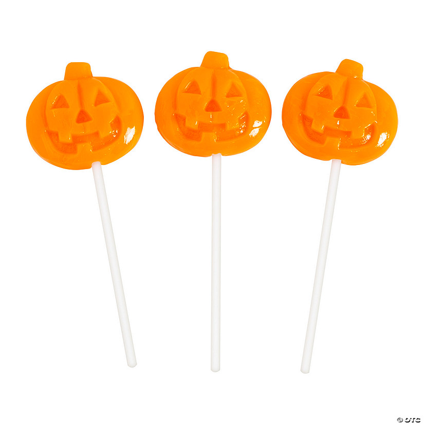 Jack-O&amp;#8217;-Lantern Lollipops - 12 Pc. Image