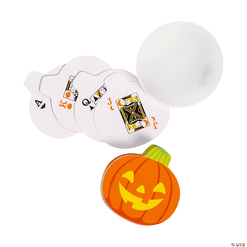 Jack-O&amp;#8217;-Lantern Shaped Playing Cards - 12 Pc. Image