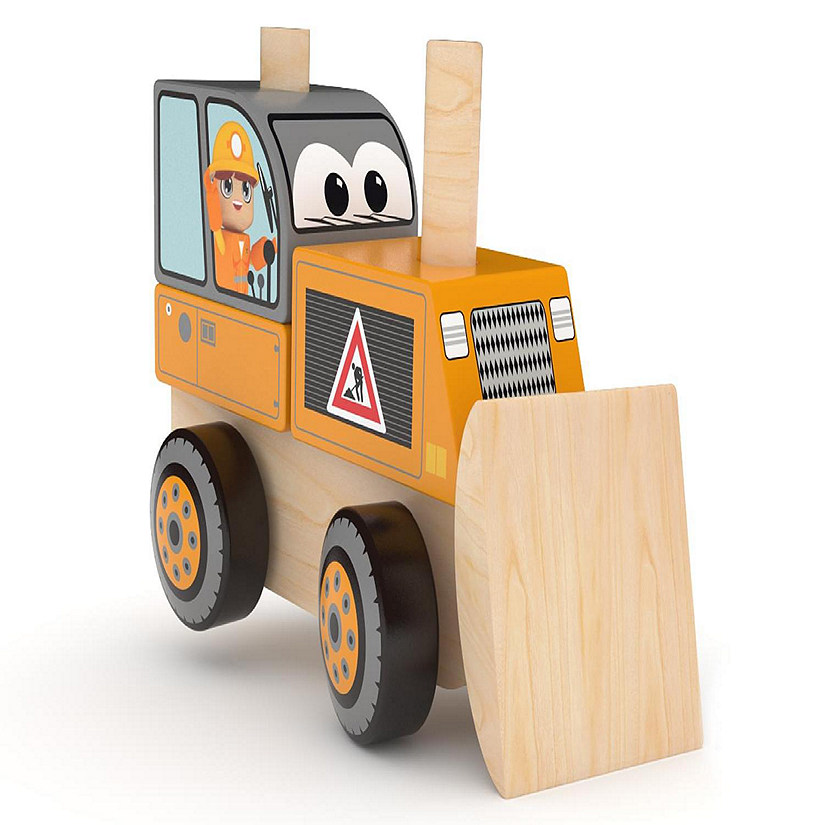 J'adore Bulldozer Wooden Stacking Toy Image