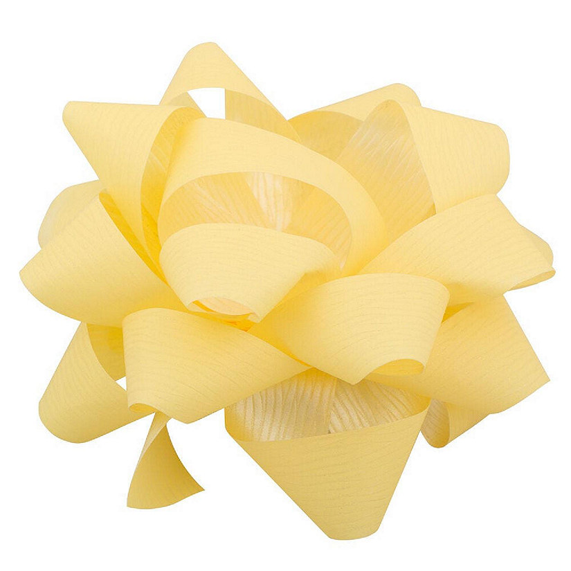 JAM PAPER Gift Bows, Medium, 5 1/2 Diameter, Pale Yellow, Bulk 100/Pack Image