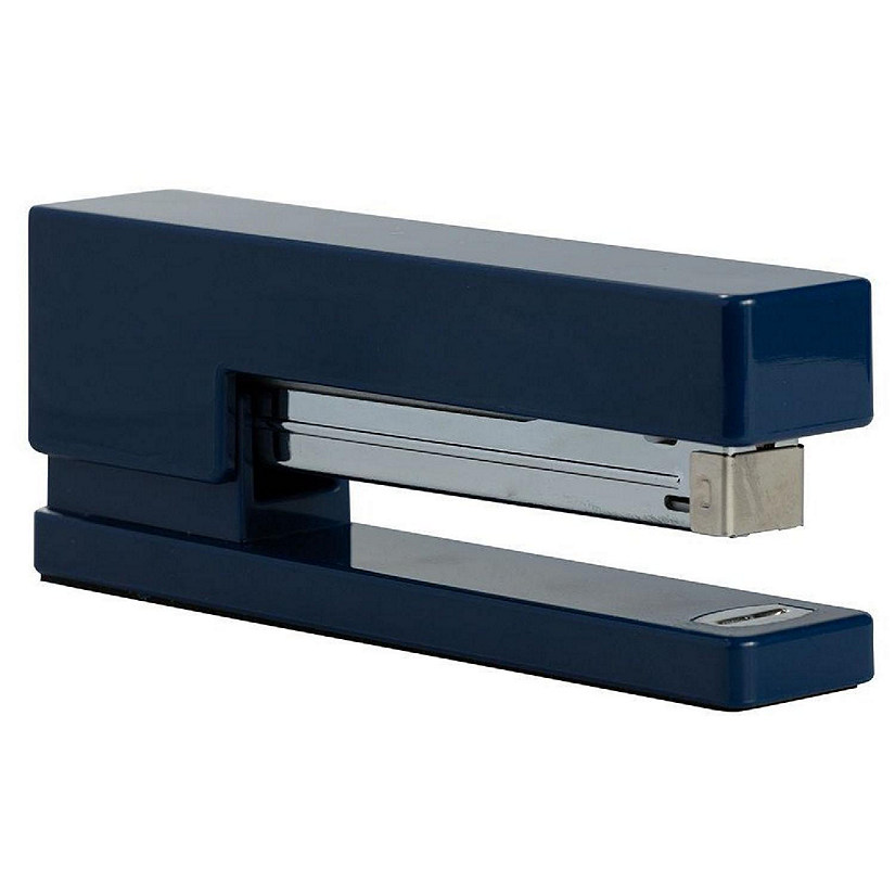 JAM PAPER Modern Desk Stapler, Navy Blue, Sold Individually Image