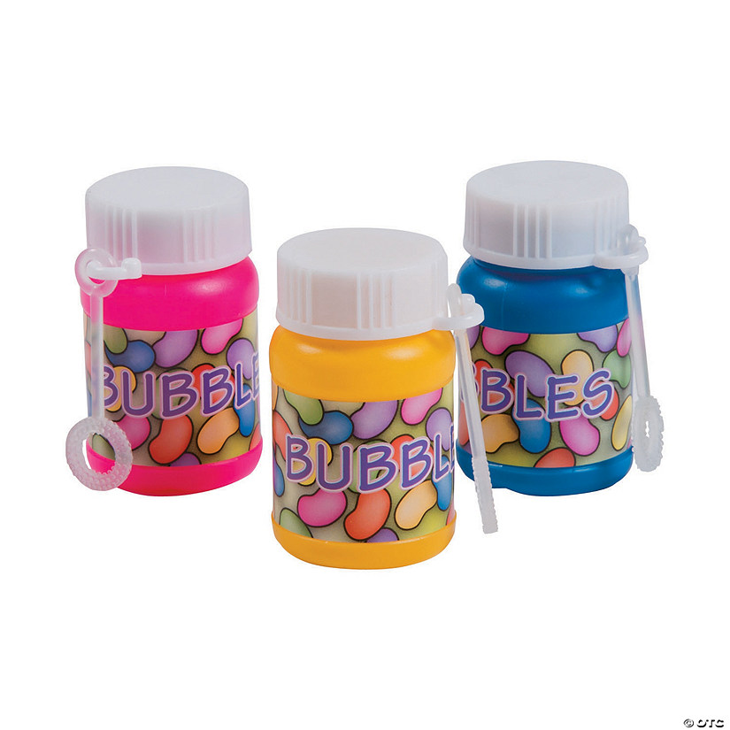 Jelly Bean Mini Bubble Bottles - 24 Pc. Image