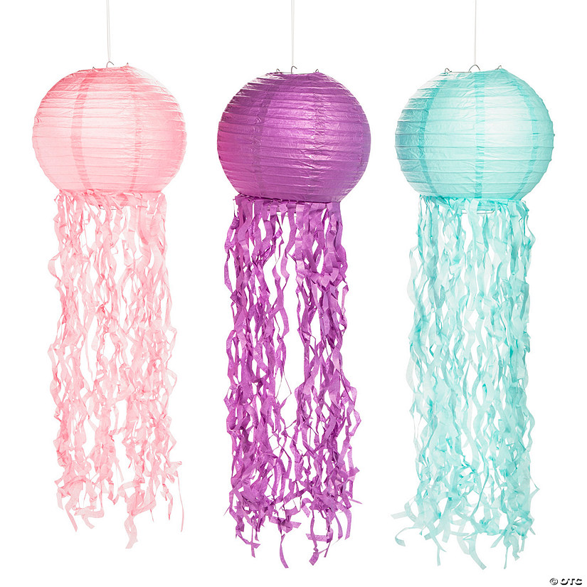 Jellyfish Hanging Paper Lanterns - 3 Pc. Image