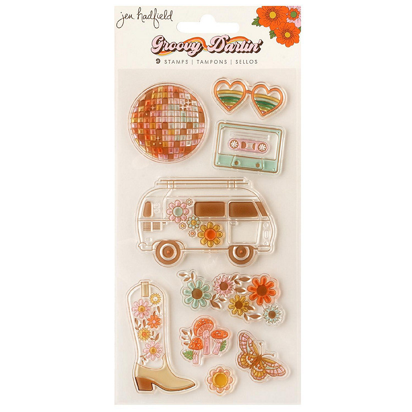 Jen Hadfield Groovy Darlin' Acrylic Stamp Set-9/Pkg Image