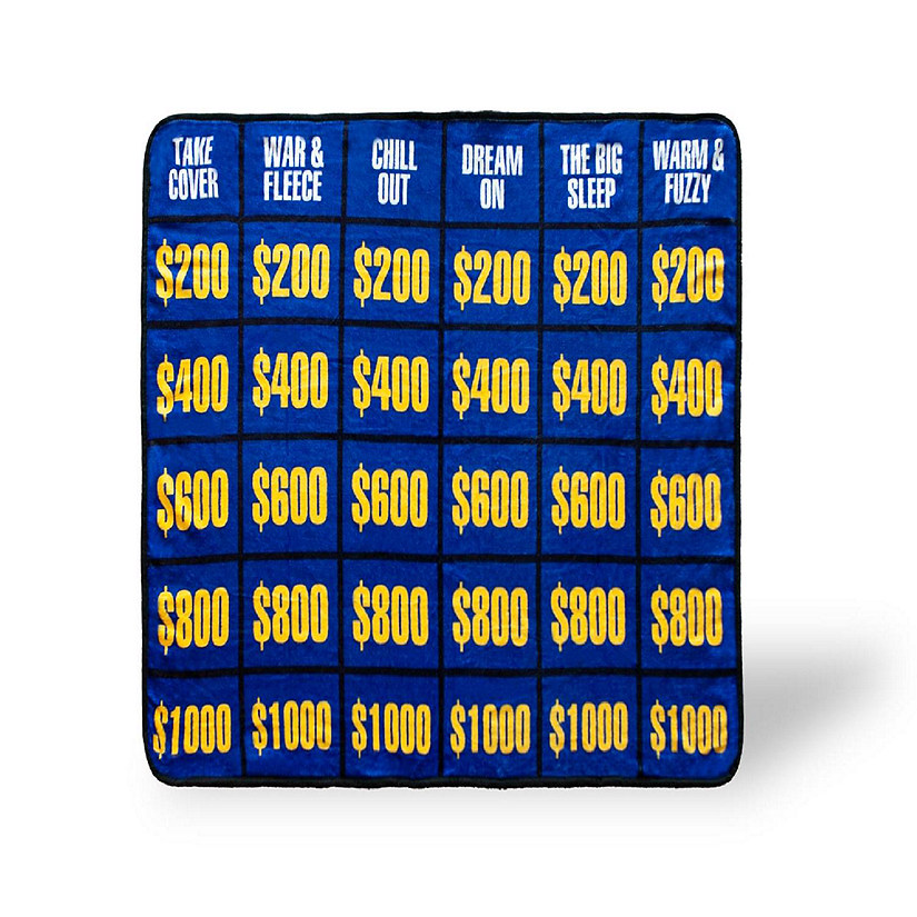 Jeopardy Game Show Game Board Large Fleece Throw Blanket  60 x 45 Inches Image