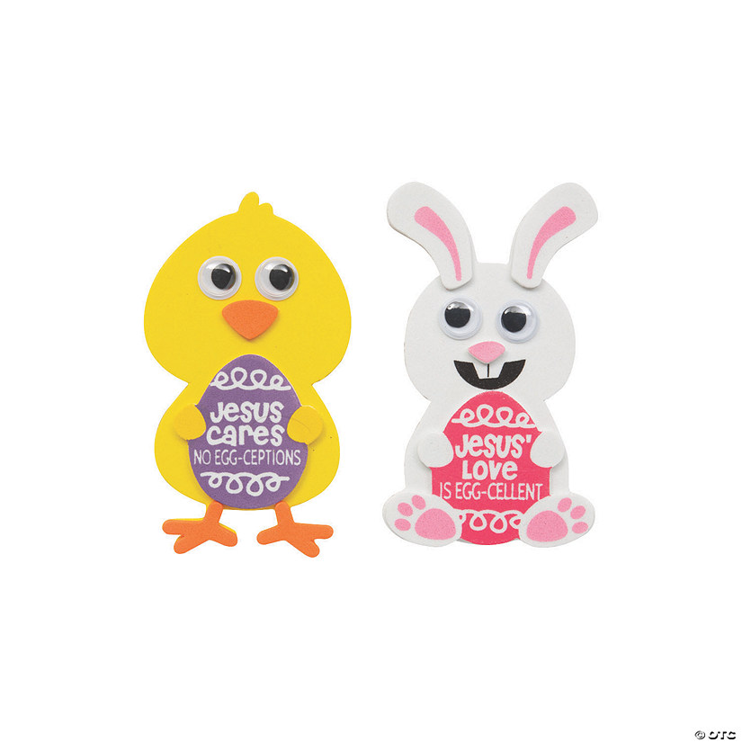 Jesus Cares Chick & Bunny Magnet Craft Kit - Makes 12 Image