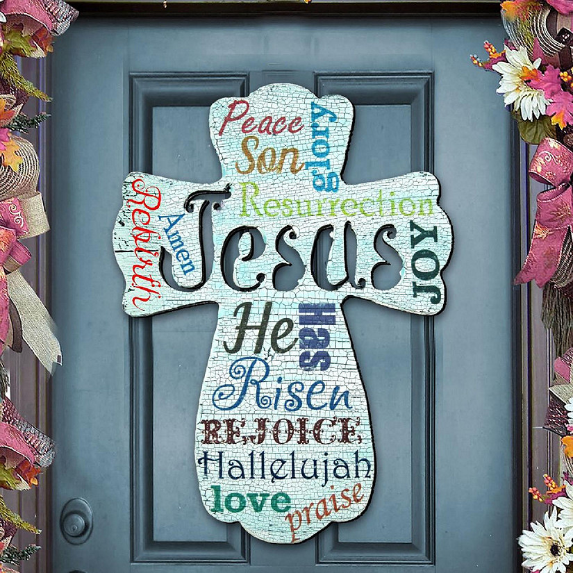 Jesus Cross Easter Door Decor by G. Debrekht Image